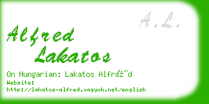 alfred lakatos business card